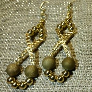 Gold beaded earrings